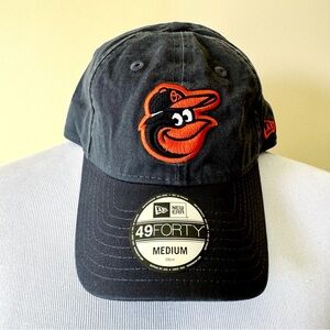 New Era Baltimore Orioles Hat Mens Womens Medium 49Forty Fitted Black MLB Gift